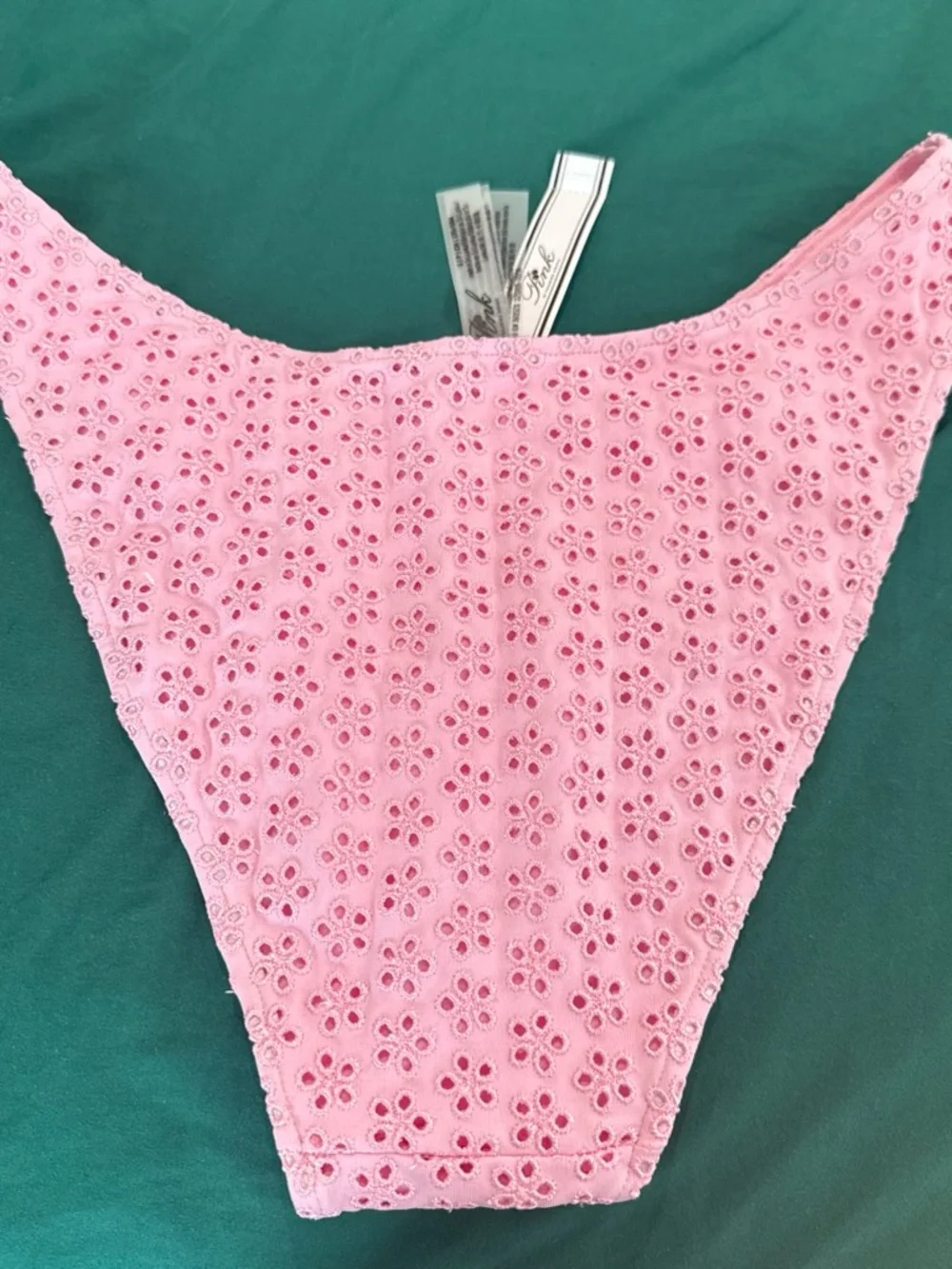 Frankie's Bikinis Pink Eyelet Bikini Bottom